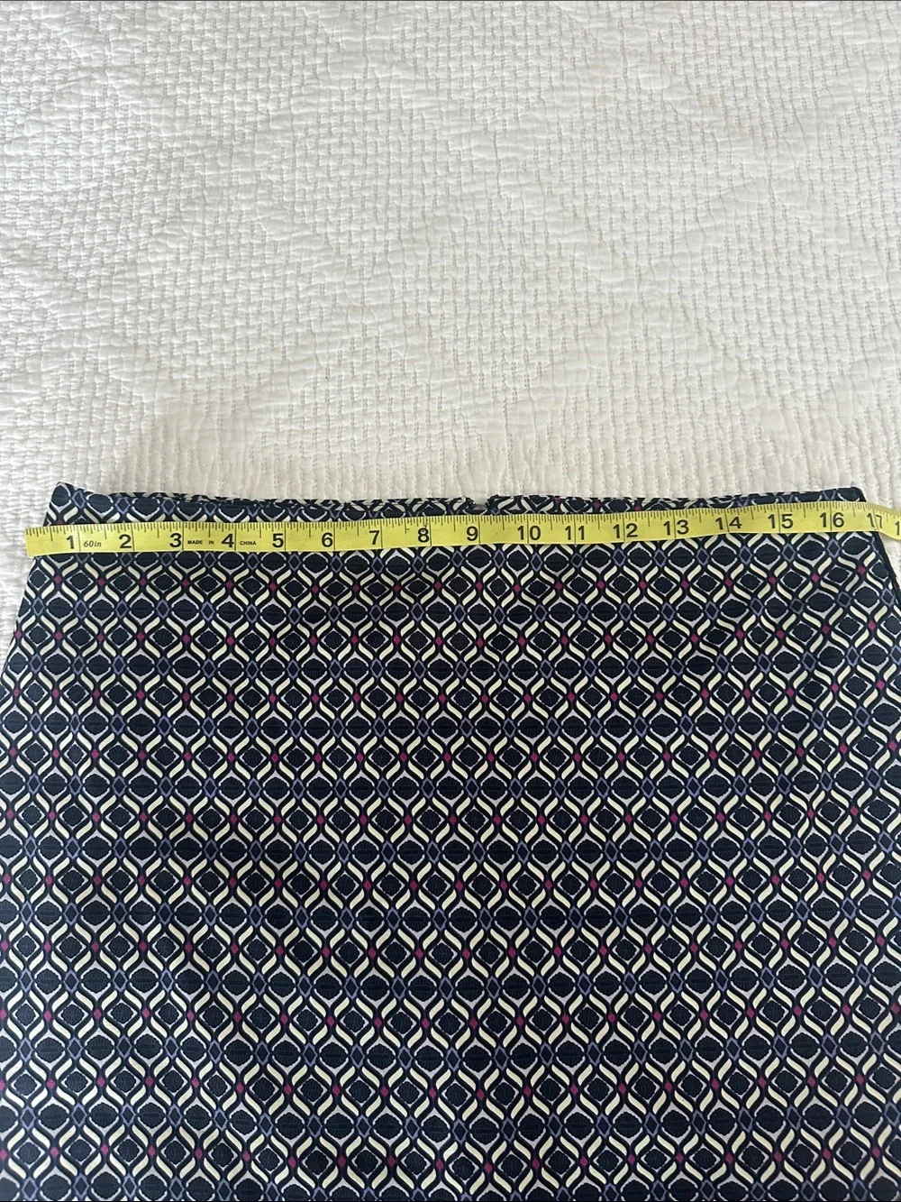 Adrianna Papell Navy Geometric Pencil Skirt Size 10 USA